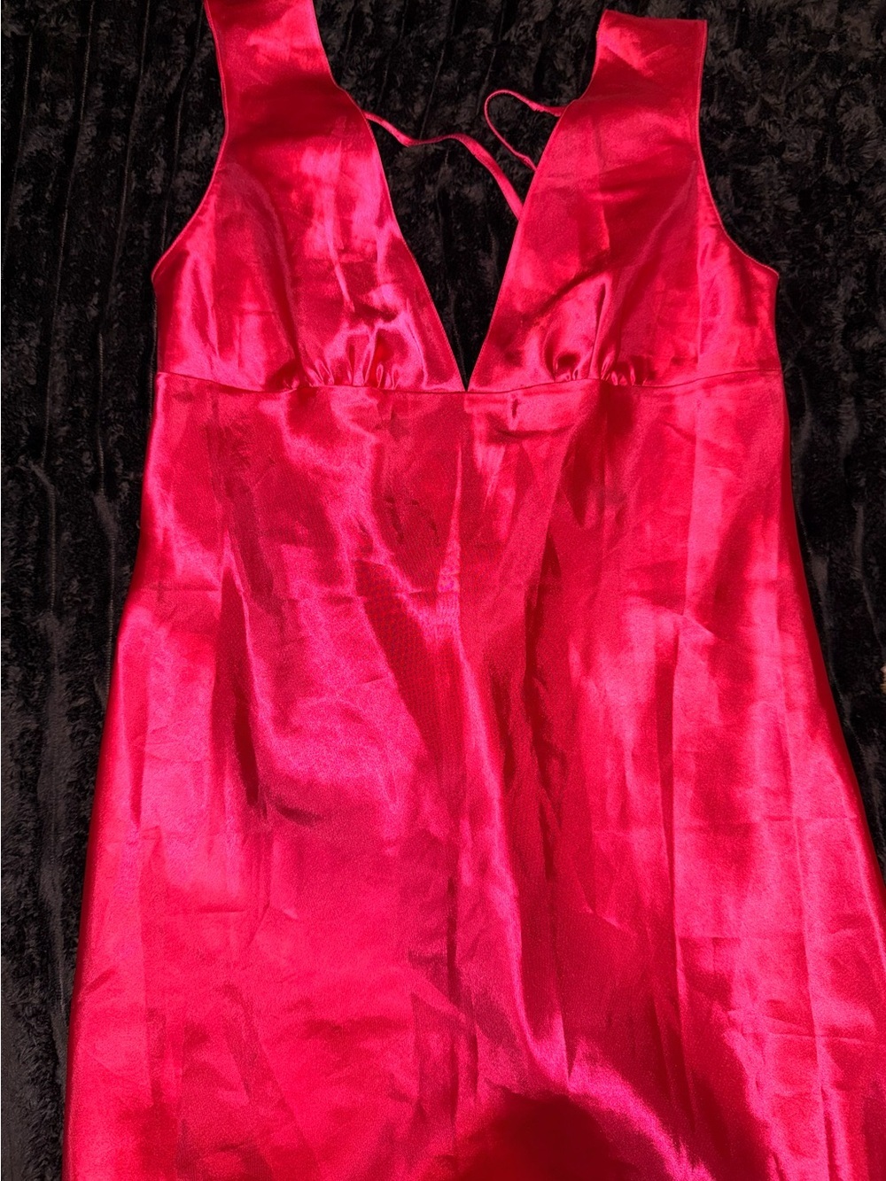 Red Satin Deep V Nightdress - Women Intimates